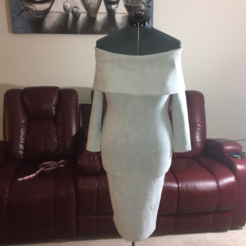 Cold shoulder suede dress